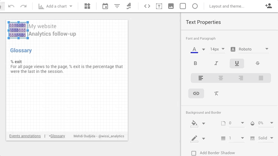 Google Data Studio - Report internal links - Back to home