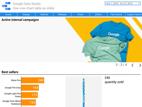 Google Data Studio - Slider