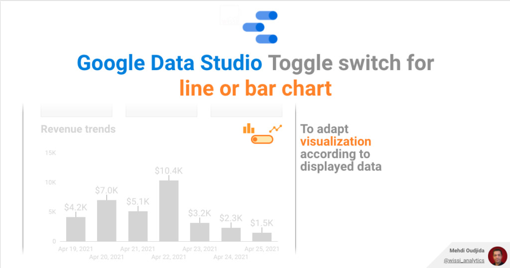 Google Data Studio toggle switch to choose between line and bar chart