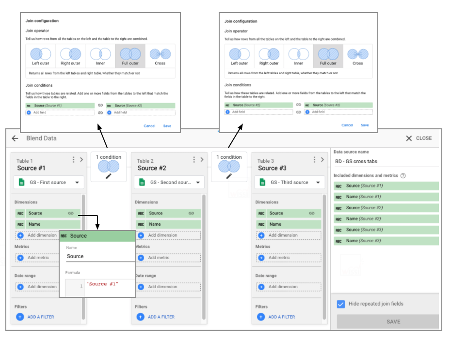 Google Sheets data blending