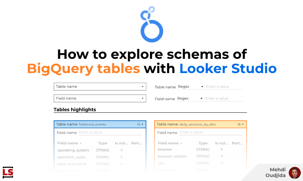 BigQuery tables schemas in Looker Studio