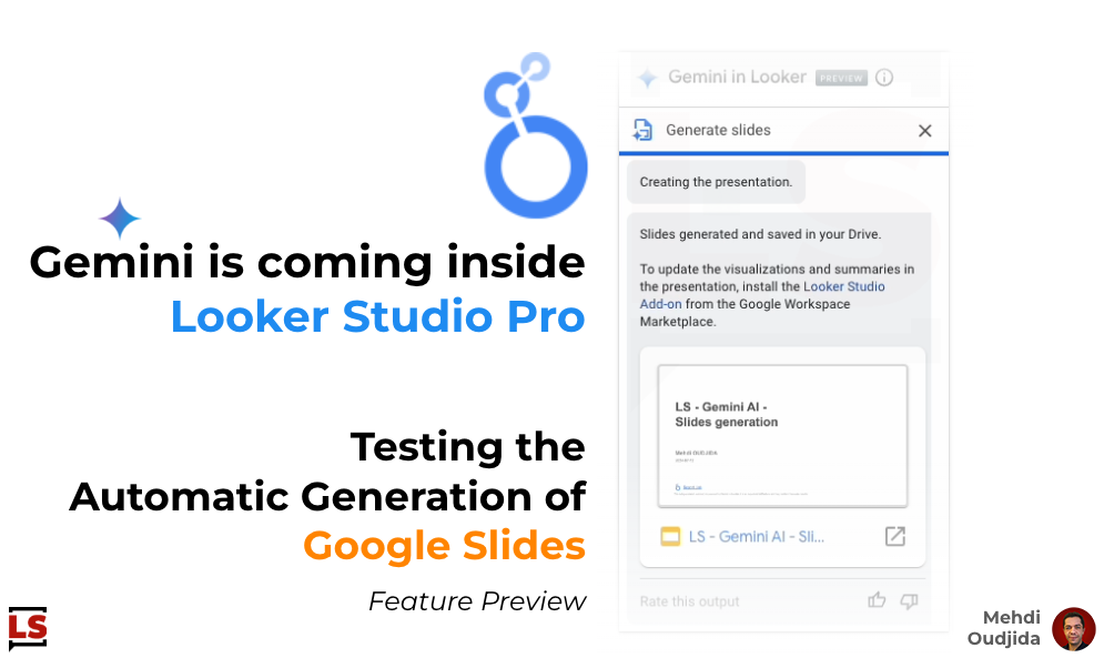 Gemini is coming inside Looker Studio Pro - The automatic generation of Google Slides