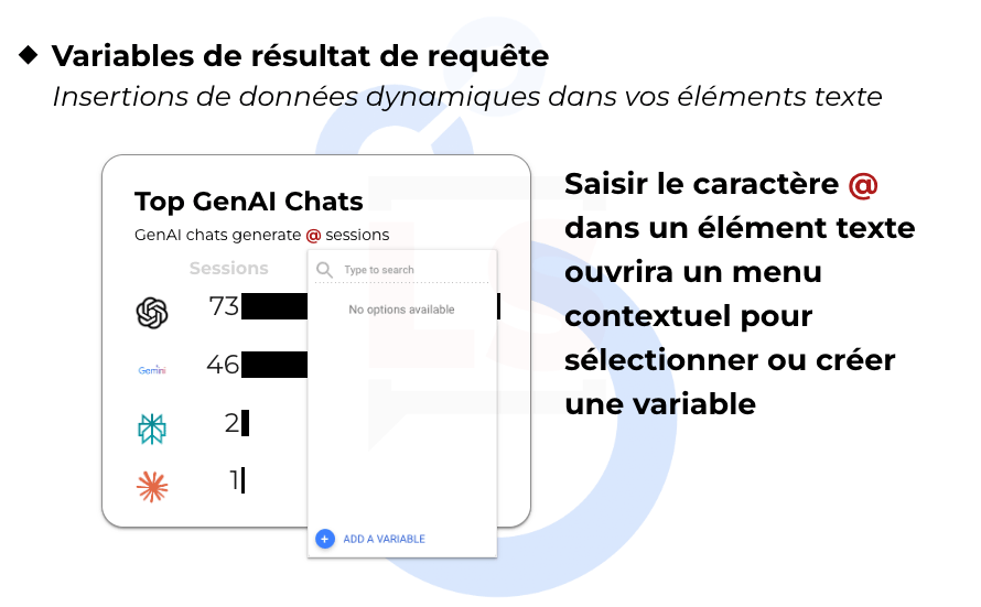 Insertion de variables de résultat de requête