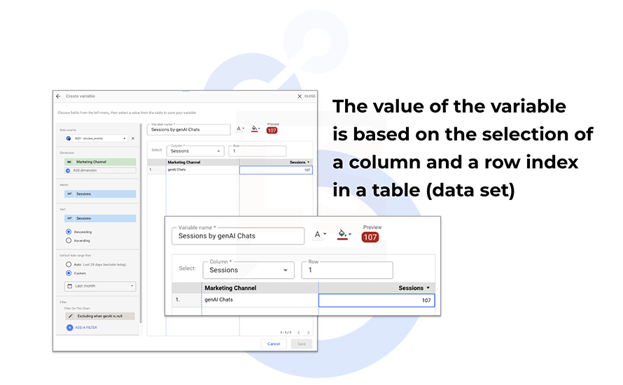 Selection of Query Result Variable in Looker Studio